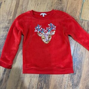 Red Reindeer Sweater with Sequin Design